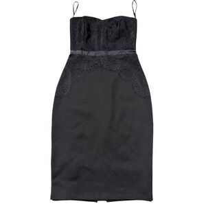 Lulus Black Lace Trim Strapless Sheath Dress Mini Cocktail Party Size XS NWT